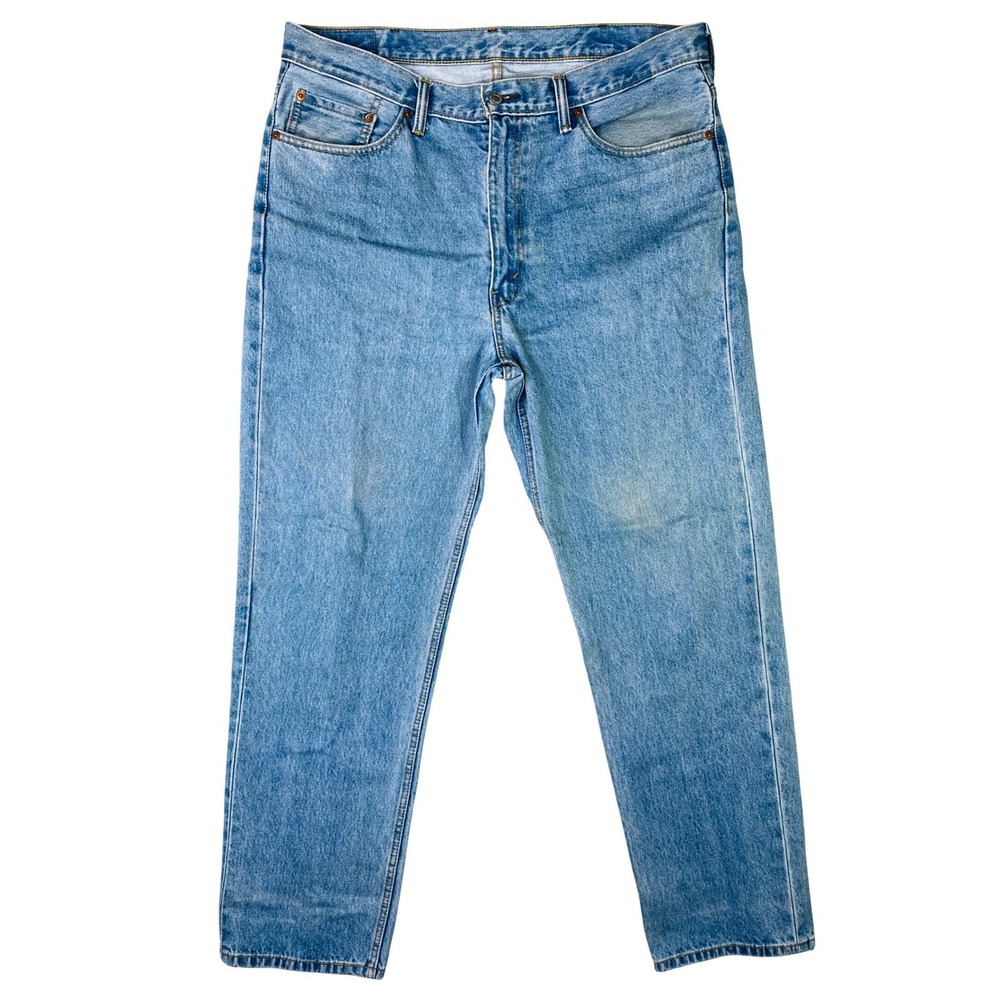 Levis 550 Relaxed Fit Light Wash Denim Jeans Mens 38x32 Blue Tapered Leg